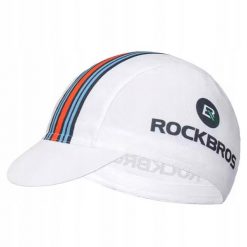 Czapka kolarska Rockbros z daszkiem uniwersalna, oddychająca. Białe czapki męskie ROCKBROS, bez wzorów, sportowe. Za 35.99 zł.