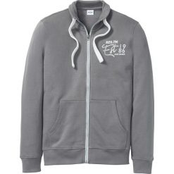 Bluza rozpinana ze stójką bonprix antracytowy. Bluzy rozpinane męskie bonprix. Za 79.99 zł.