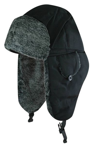 Czapka Czarna, Zimowa z Futerkiem, Ciepła, z Kożuchem, Męska z Nausznikami. Czarne czapki męskie Jarek, na zimę, bez wzorów, z futra, eleganckie. Za 69.00 zł.