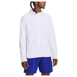 Kurtka do biegania męska Under Armour Storm Run Hooded. Białe kurtki treningowe męskie Under Armour, m, bez wzorów, bez kaptura, do biegania. Za 319.15 zł.