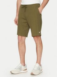 Guess Szorty sportowe F5GD00 KC5Y1 Khaki Regular Fit. Brązowe szorty sportowe męskie Guess, z aplikacjami, z bawełny, sportowe. Za 179.99 zł.