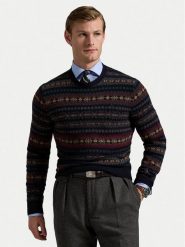 Polo Ralph Lauren Sweter 710981615001 Granatowy Regular Fit. Niebieskie kardigany męskie Polo Ralph Lauren, m, bez wzorów, z wełny, bez ramiączek. Za 1,199.00 zł.