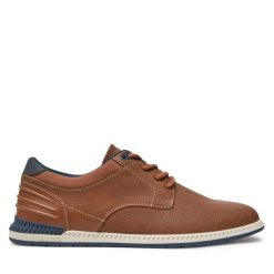 Półbuty Aldo. Brązowe codzienne półbuty męskie Aldo, bez wzorów, bez obcasa, bez zapięcia. Za 259.99 zł.