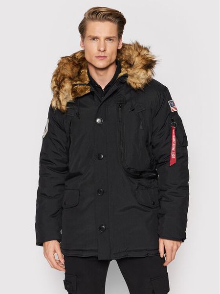 Alpha Industries Kurtka zimowa 123144 Czarny Regular Fit. Czarne kurtki męskie Alpha Industries, na zimę, m, bez wzorów, z syntetyku, bez ramiączek, bez kaptura. Za 999.00 zł.