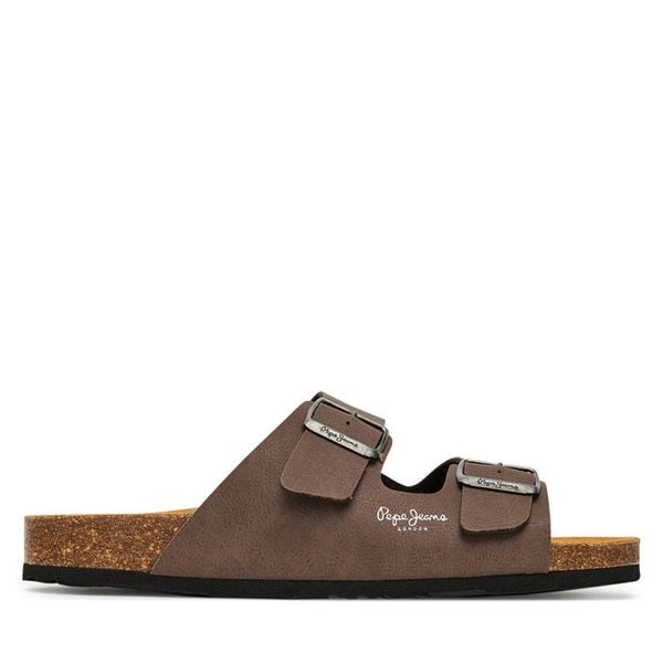Klapki Pepe Jeans. Brązowe klapki i japonki męskie Pepe Jeans, bez wzorów, z jeansu. Za 219.99 zł.