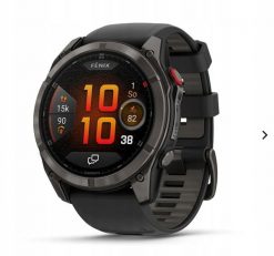 Garmin fēnix 8 Pro – 51 mm, AMOLED, Sapphire, Carbon pilkas DLC titanium with Juodas/pebble pilkas silicone band. Niebieskie zegarki sportowe Garmin. Za 5,584.40 zł.