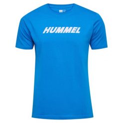 Koszulka z logo Hummel Elemental. Niebieskie t-shirty sportowe męskie HUMMEL, bez wzorów, sportowe, bez ramiączek. Za 75.05 zł.
