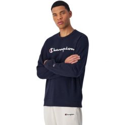 Bluza męska Champion Crewneck Sweatshirt. Niebieskie bluzy nierozpinane męskie CHAMPION, m, bez wzorów, z bawełny, sportowe, bez ramiączek, bez kaptura. Za 255.94 zł.