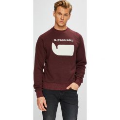 G-Star Raw - Bluza. Brązowe bluzy nierozpinane męskie G-Star Raw, z aplikacjami, z bawełny, retro. W wyprzedaży za 319.90 zł.