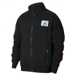 Kurtka uniwersalna męska Nike Jordan Flight Warmup Jacket. Czarne kurtki męskie Nike, m, bez wzorów, z syntetyku, bez kaptura, do biegania. Za 399.00 zł.