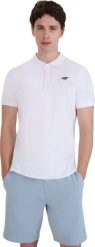 Koszulka męska polo 4F M366 biała 4FWMM00TPTSM366 10S 2XL. Białe koszulki polo męskie 4f, m, bez wzorów, bez kołnierzyka, bez ramiączek. Za 68.99 zł.