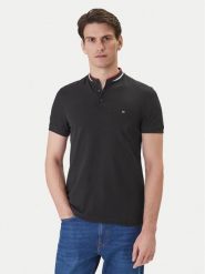 Tommy Hilfiger Polo Mao MW0MW34752 Czarny Slim Fit. Czarne koszulki polo męskie Tommy Hilfiger, l, bez wzorów, z bawełny, bez kołnierzyka, bez ramiączek. Za 369.99 zł.