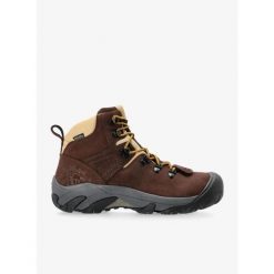 Buty trekkingowe męskie Keen Pyrenee. Brązowe buty zimowe męskie Keen, bez wzorów, sportowe, bez obcasa, bez zapięcia. Za 475.99 zł.