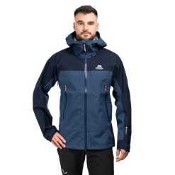 Kurtka trekkingowa męska Saltoro GTX. Niebieskie kurtki męskie MOUNTAIN EQUIPMENT, l, bez wzorów, z gore-texu, bez ramiączek, bez kaptura. Za 1,649.99 zł.