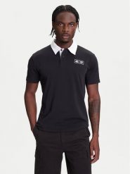Kappa Polo Authentic Nilde 351R2IW Czarny Regular Fit. Czarne koszulki polo męskie Kappa, m, bez wzorów, z bawełny, bez kołnierzyka, bez ramiączek. Za 149.99 zł.