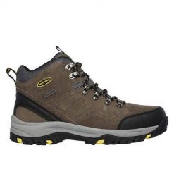 Buty trekkingowe męskie Skechers Pelmo. Brązowe buty trekkingowe męskie Skechers, bez wzorów, z gumy, bez zapięcia, trekkingowe, skechers sport. Za 349.00 zł.