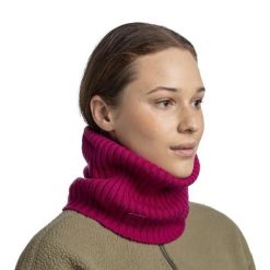 Komin z wełny merino Knitted Norval. Czerwone szaliki męskie Buff, bez wzorów, z wełny, sportowe. Za 218.99 zł.
