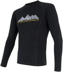 Bluza Sensor Merino DF Tee L/S - black adventure. Czarne bielizna termoaktywna męska Smartwool, l, bez wzorów, bez ramiączek. Za 385.04 zł.