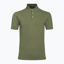 Koszulka polo męska Napapijri Ealis. Zielone koszulki polo męskie Napapijri, m, bez wzorów, bez kołnierzyka, bez ramiączek. Za 229.99 zł.