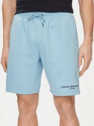 Tommy Hilfiger Szorty sportowe Logo MW0MW34201 Błękitny Regular Fit. Niebieskie szorty sportowe męskie Tommy Hilfiger, bez wzorów, z syntetyku, sportowe. Za 429.99 zł.