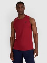 4F Tank top treningowy szybkoschnący męski - czerwony M. Czerwone t-shirty sportowe męskie 4f, m, bez wzorów, z elastanu, klasyczne, bez ramiączek. Za 69.99 zł.