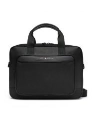 Tommy Hilfiger Torba na laptopa Th Foundation Computer Bag AM0AM13626 Czarny. Czarne torby na laptopa męskie Tommy Hilfiger, bez wzorów, ze skóry. Za 419.99 zł.