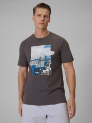 4F T-shirt regular z nadrukiem męski - szary 3XL. Szare t-shirty męskie 4f, m, bez wzorów, z dzianiny, bez kołnierzyka, bez ramiączek. Za 69.99 zł.