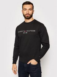 Tommy Hilfiger Bluza Logo MW0MW11596 Czarny Regular Fit. Czarne bluzy nierozpinane męskie Tommy Hilfiger, l, bez wzorów, z syntetyku, bez ramiączek, bez kaptura. Za 359.99 zł.