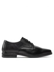 Clarks Półbuty Howard Walk 261612857 Czarny. Czarne eleganckie półbuty męskie Clarks, ze skóry, wizytowe, bez obcasa, bez zapięcia. Za 289.99 zł.