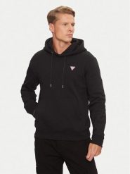 Guess Jeans Bluza M4YQ22 K9V31 Czarny Regular Fit. Czarne bluzy nierozpinane męskie Guess Jeans, m, z aplikacjami, z bawełny, bez ramiączek, bez kaptura. Za 299.99 zł.