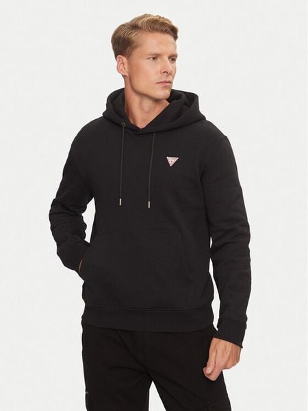 Guess Jeans Bluza M4YQ22 K9V31 Czarny Regular Fit. Czarne bluzy nierozpinane męskie Guess Jeans, m, z aplikacjami, z bawełny, bez ramiączek, bez kaptura. Za 299.99 zł.