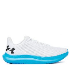 Buty do biegania Under Armour. Białe buty do biegania męskie Under Armour, bez wzorów, bez zapięcia, do biegania. Za 279.99 zł.