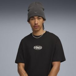 Głęboka czapka z metalowym logo PUMA CAT PUMA Dusky Gray. Szare czapki męskie Puma, bez wzorów, sportowe. Za 89.00 zł.