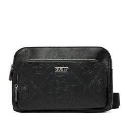 Saszetka Guess. Czarne saszetki męskie Guess, z aplikacjami, młodzieżowe, małe. Za 419.99 zł.