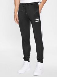 Puma Spodnie dresowe Iconic T7 530098 Czarny Regular Fit. Czarne spodnie dresowe męskie Puma, bez wzorów, z bawełny. Za 219.99 zł.