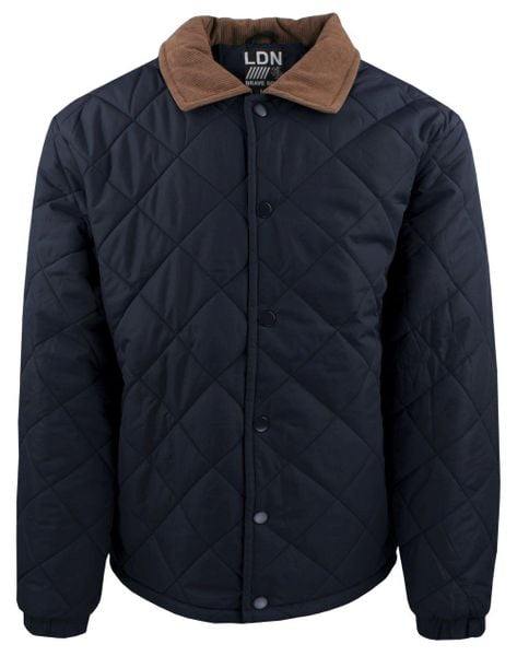 Przejściowa (Delikatnie Ocieplona) Kurtka Pikowana - Brave Soul - Granatowa. Niebieskie kurtki męskie Brave Soul, na jesień, l, bez wzorów, z materiału, bez ramiączek, bez kaptura. Za 235.00 zł.