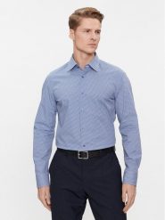 Boss Koszula H-Hank-Kent-C1-214 50478620 Niebieski Slim Fit. Niebieskie koszule męskie Boss, m, bez wzorów, z bawełny, bez kołnierzyka, bez ramiączek. Za 619.99 zł.