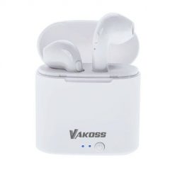SŁUCHAWKI DOUSZNE BT ZE STACJĄ DOKUJĄCĄ SK-832BW BIAŁE. Białe słuchawki bluetooth Vakoss. Za 35.99 zł.