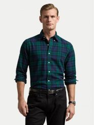 Polo Ralph Lauren Koszula 710953891001 Zielony Custom Fit. Zielone koszule męskie Polo Ralph Lauren, m, bez wzorów, z bawełny, bez kołnierzyka, bez ramiączek. Za 589.99 zł.