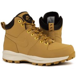 Buty męskie zimowe Nike MANOA LTHR. Brązowe buty sportowe na co dzień męskie Nike, na zimę, l, bez wzorów, bez ramiączek, bez kaptura. Za 449.99 zł.