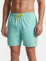 Guess Szorty kąpielowe F6GT26 WG2A2 Turkusowy Regular Fit. Niebieskie kąpielówki męskie Guess, z aplikacjami, z syntetyku. Za 299.99 zł.