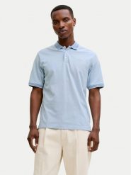 Jack & Jones Polo Blualves 12274681 Błękitny Regular Fit. Niebieskie koszulki polo męskie Jack & Jones, m, bez wzorów, z bawełny, bez kołnierzyka, bez ramiączek. Za 99.99 zł.