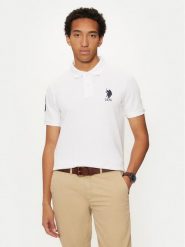 U.S. Polo Assn. Polo MUP3313 Biały Regular Fit. Białe koszulki polo męskie U.S. Polo Assn., m, bez wzorów, z bawełny, bez kołnierzyka, bez ramiączek. Za 149.99 zł.