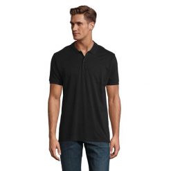 Męska Koszulka Polo Planet. Czarne koszulki polo męskie SOL'S, l, bez wzorów, sportowe, bez kołnierzyka, bez ramiączek. Za 65.99 zł.