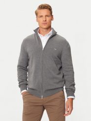 Gant Sweter 8030164 Szary Regular Fit. Szare kardigany męskie Gant, m, bez wzorów, z bawełny, bez ramiączek. Za 419.99 zł.