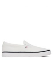 Tommy Hilfiger Tenisówki Th Hi Vulc Core Low Ii Slipon FM0FM05514 Biały. Białe trampki męskie Tommy Hilfiger, bez wzorów, z materiału, bez zapięcia. Za 239.99 zł.