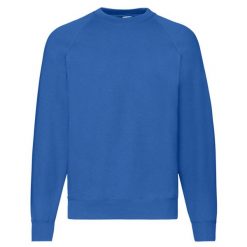 Klasyczna Bluza Raglanowa Unisex Dla Dorosłych. Niebieskie bluzy nierozpinane męskie Fruit of the Loom, m, bez wzorów, klasyczne, bez ramiączek, bez kaptura. Za 79.99 zł.