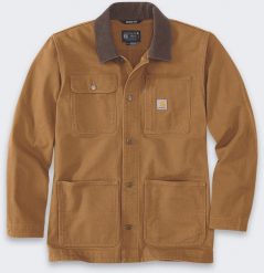 Kurtka Carhartt Iconi C01 Duck Chore C Brown. Brązowe kurtki męskie Carhartt, m, bez wzorów, bez ramiączek, bez kaptura. Za 469.82 zł.