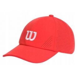 Czapka tenisowa Wilson Active Perforated Cap. Czerwone czapki męskie Wilson, na jesień, bez wzorów. Za 145.00 zł.