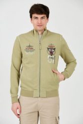 AERONAUTICA MILITARE Zielona bluza Embroidered 51st. Zielone bluzy nierozpinane męskie Aeronautica Militare, m, bez wzorów, bez ramiączek, bez kaptura. W wyprzedaży za 589.99 zł.